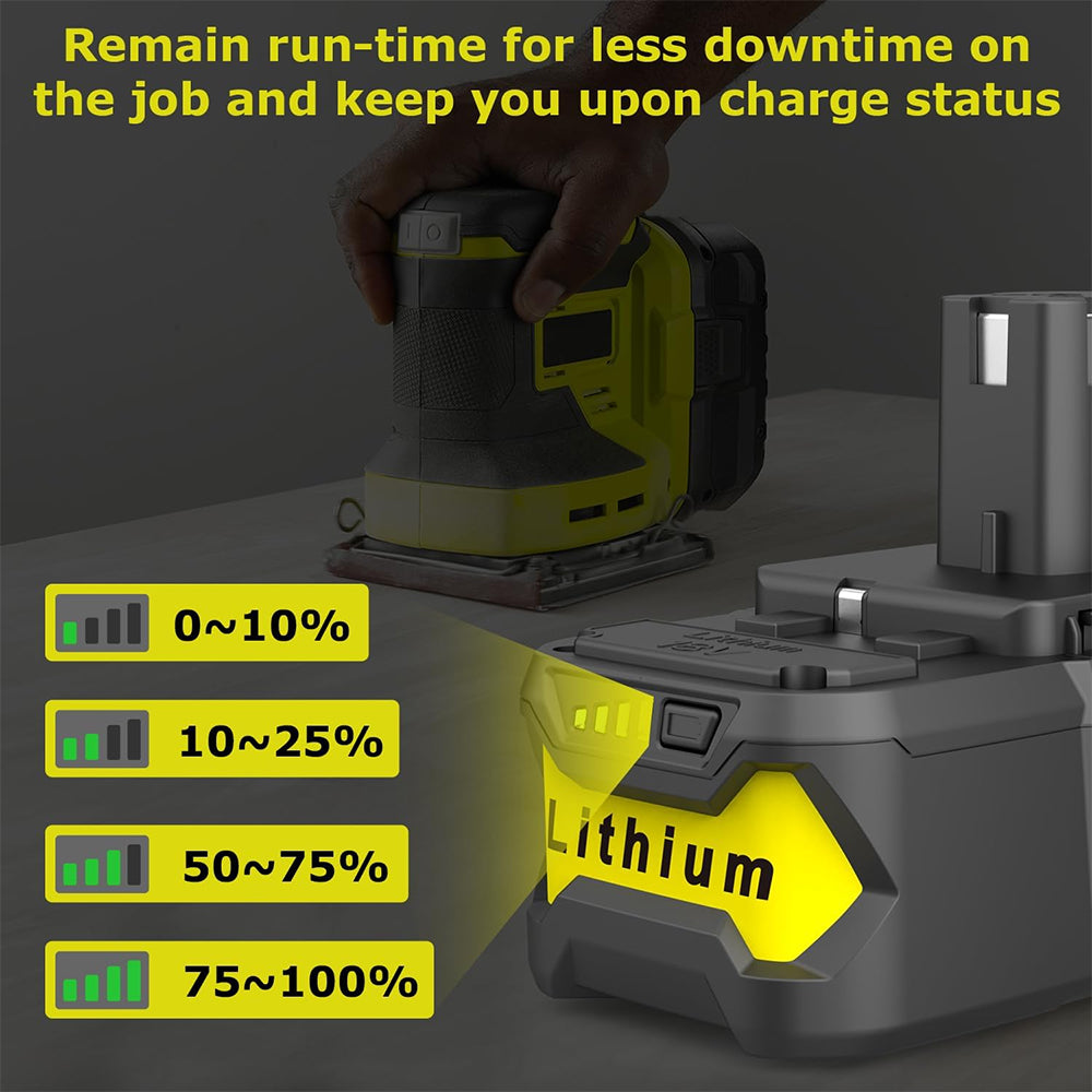 For Ryobi 18V 9.0Ah P108 Battery Replacement  2 Pack With Charger For Ryobi 12V-18V P117 P104 Ni-Cd & Ni-Mh | clearance