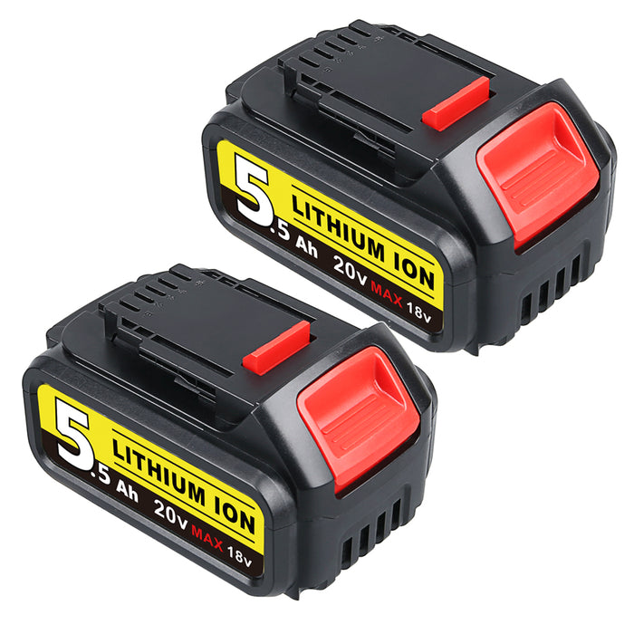 For DeWalt 20V Max XR Battery Replacement | DCB200 5.5Ah 2 Pack