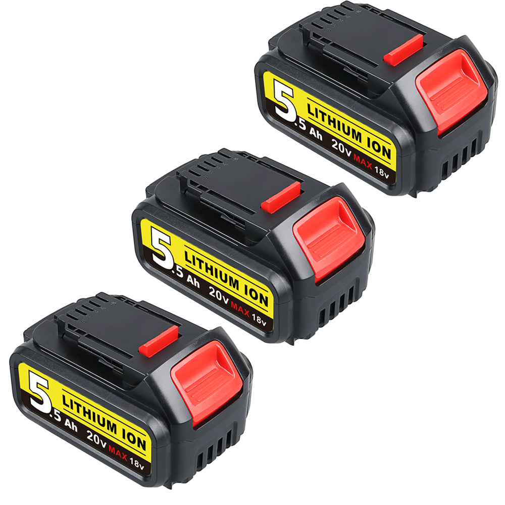 For DeWalt 20V Max XR Battery Replacement | DCB200 5.5Ah 3 Pack