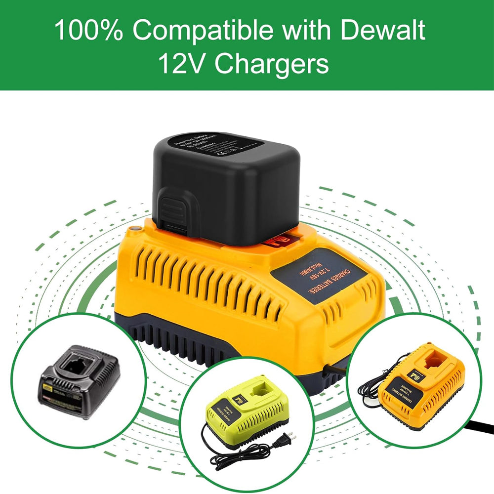 For Dewalt 12V XRP Battery Replacement | DC9071 4.8Ah Ni-Mh Battery