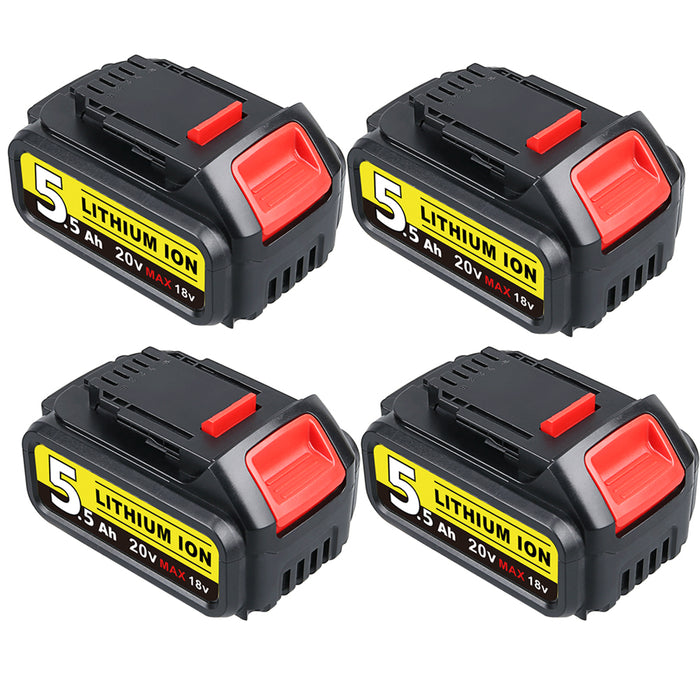 For DeWalt 20V Max XR Battery Replacement | DCB200 5.5Ah 4 Pack