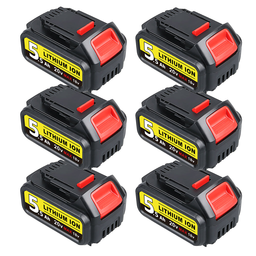 For DeWalt DCB200 20V 5.5Ah Max Battery Replacement | DCB200 DCB205 Li-ion Battery 6 Pack