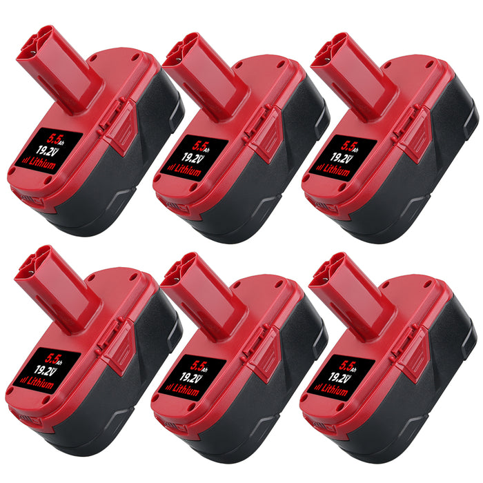 For Craftsman 19.2V XCP 5.5Ah Battery Replacement | Lithium-ion C3 Diehard Battery 11375 PP2025 PP203 6 Pack