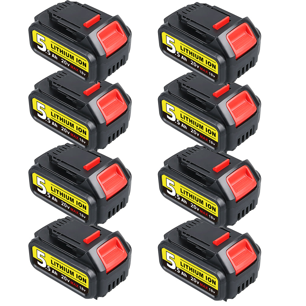 For DeWalt DCB200 20V 5.5Ah Max Battery Replacement | DCB200 DCB205 Li-ion Battery 8 Pack