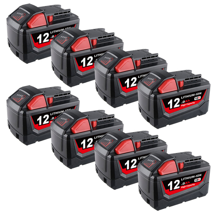 12.0Ah For Milwaukee 18V Battery Replacement 48-11-1811 | M18 Li-ion Battery 8 Pack