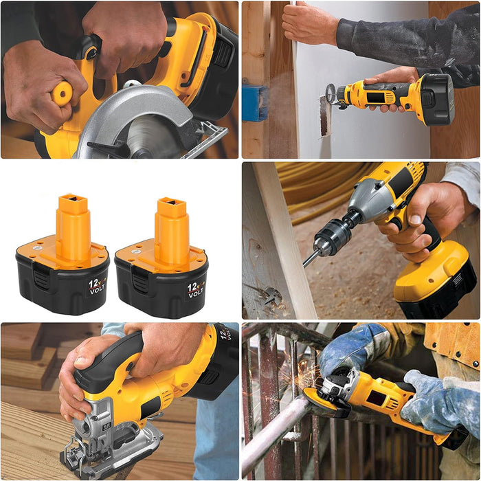 For Dewalt 12V XRP Battery Replacement | DC9071 4.8Ah Ni-Mh Battery 2 Pack