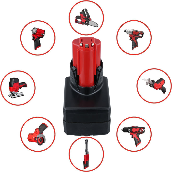 12V 12.0Ah For Milwaukee M12 Li-ion Replacement Battery