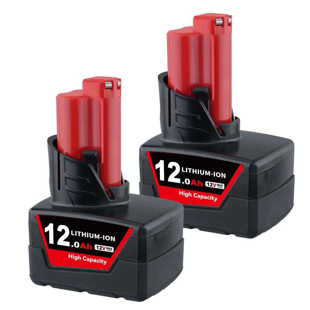 2 Pack 12V 12.0Ah For Milwaukee M12 Li-ion Replacement Battery