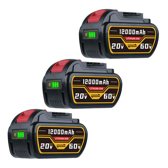 For Dewalt DCB609 20V/60V MAX FLEXVOLT Li-Ion 12.0Ah Battery DCB609-2 DCB606 3PACK