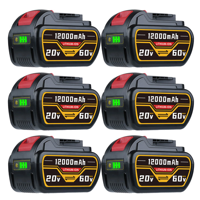 For Dewalt DCB609 20V/60V MAX FLEXVOLT Li-Ion 12.0Ah Battery DCB609-2 DCB606 6PACK