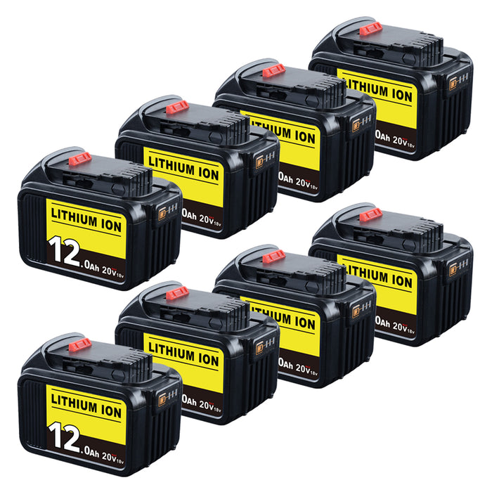 8 Pack For Dewalt 20V Battery 12Ah replacement | DCB205 Li-ion Battery