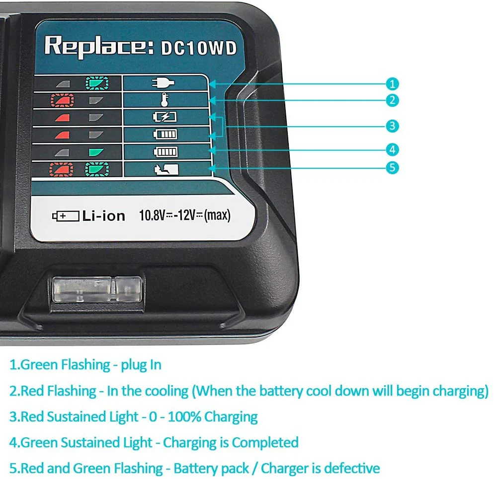 DC10WD 10.8 V 12 V charger Compatible with makita BL1015 BL1016 BL1020B BL1021B BL1040B BL1041B | clearance