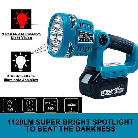 12W 1120LM Cordless LESS led work light Powered by Makita 18V Max LXT LITHIUM-ION Battery | clearance