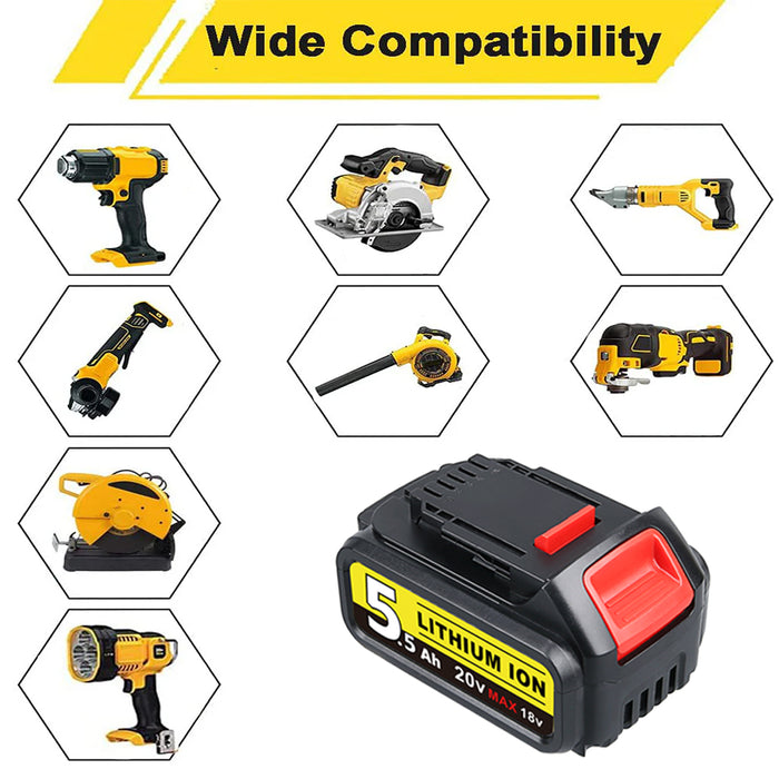 For DeWalt 20V Max XR Battery Replacement | DCB200 5.5Ah 4 Pack