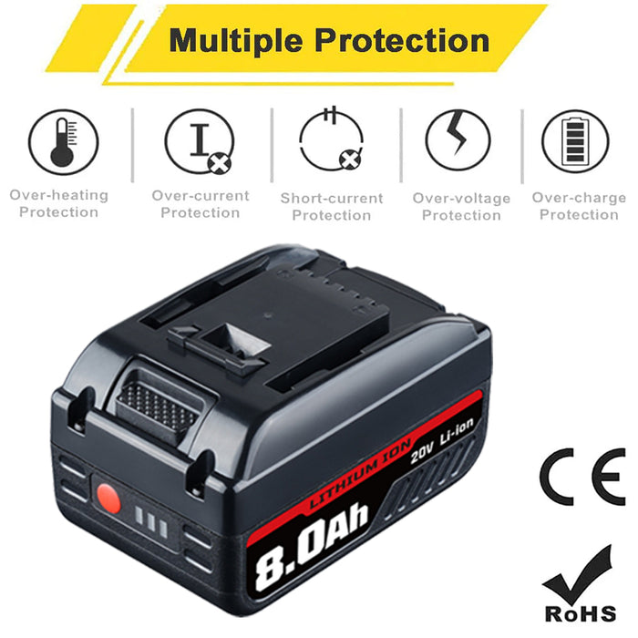 8.0Ah Li-ion Battery for DeWalt DCB200 20V Max Battery Replacement | DCB205 DCB209 4 Pack