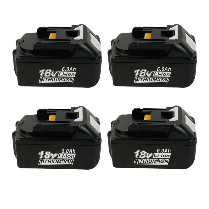 4 Pack For 18V 6Ah Makita BL1860 battery replacement & 4-port 18V Li-ion charger DC18SF For 14.4V-18V battery