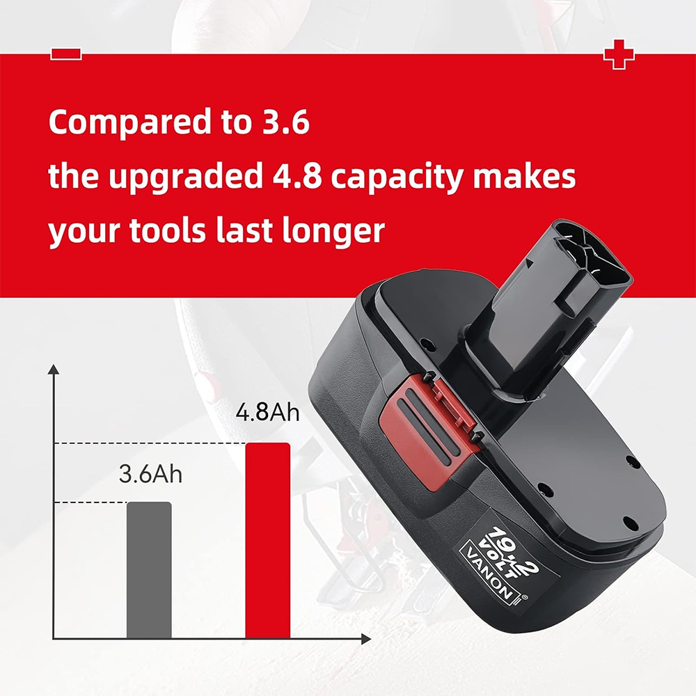 For Craftsman C3 19.2V 4.8Ah Battery Replacement | 130279005 Black Battery