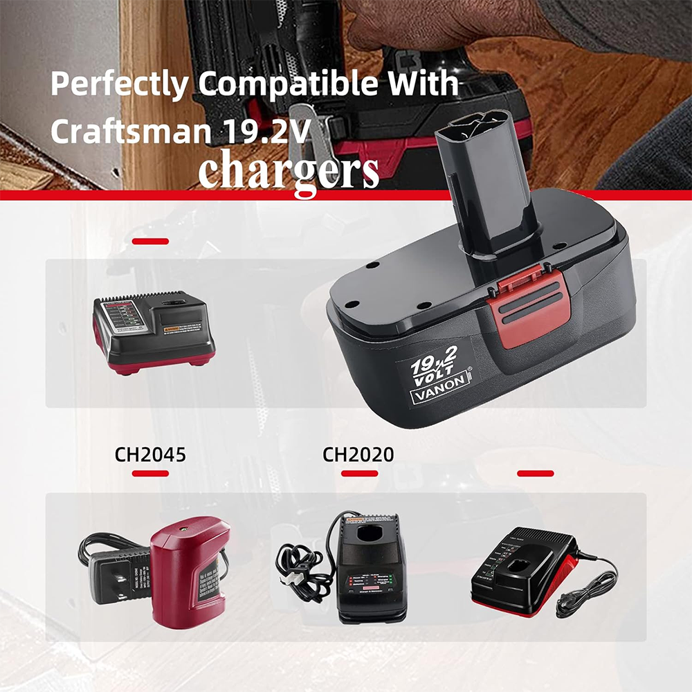 For Craftsman C3 19.2V 4.8Ah Battery Replacement | 130279005 Black Battery