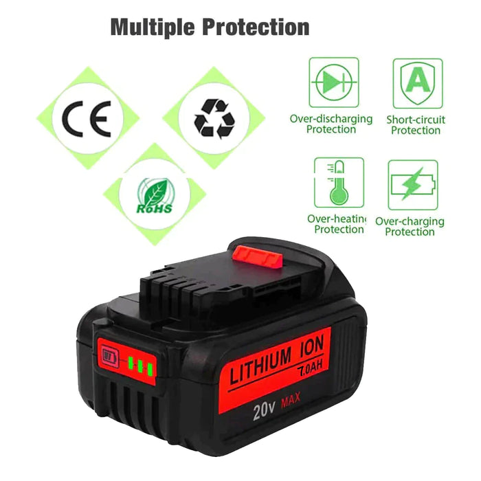 4 Pack For DeWalt 7.0Ah Battery | 20V Max Li-ion Battery DCB200 DCB206  DCB201 DCB203 DCB180