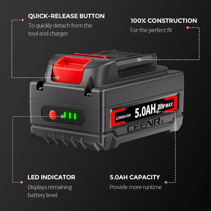 Ceenr 5.0Ah Battery For Worx 20V Max | Model WA3408