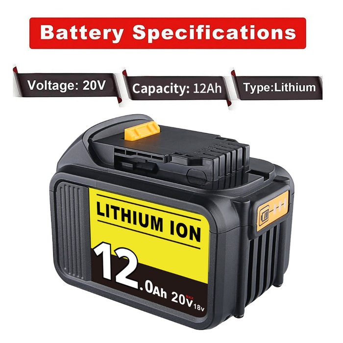 2 Pack For Dewalt 20V Battery 12Ah replacement | DCB205 Li-ion Battery