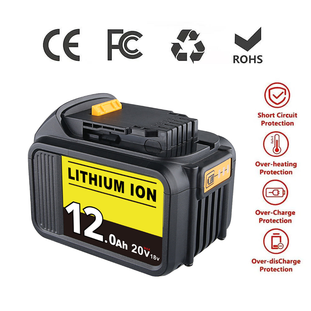 2 Pack For Dewalt 20V Battery 12Ah replacement | DCB205 Li-ion Battery