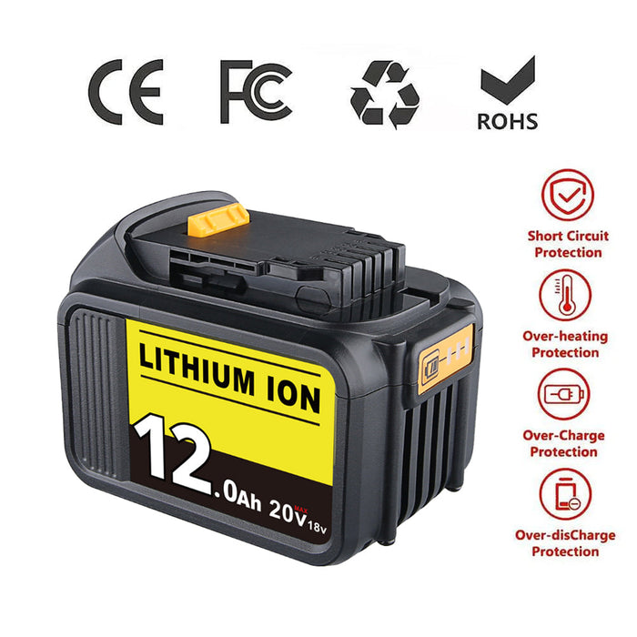 6 Pack For Dewalt 20V Battery 12Ah replacement | DCB205 Li-ion Battery