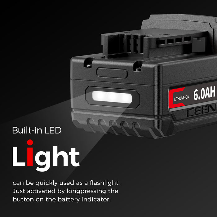 Ceenr 6.0Ah Battery For Milwaukee 18V 4 Pack | Replacement Battery, with LG Battery Cell (INR18650HG2)