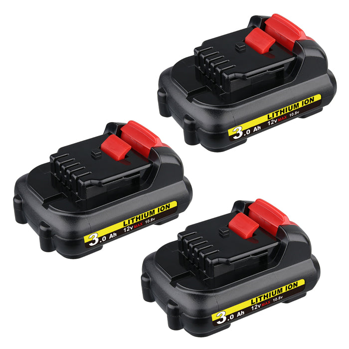 For Dewalt 12V Battery Replacement | DCB120 DCB123 DCB127 3.0Ah Li-ion Battery 3 Pack