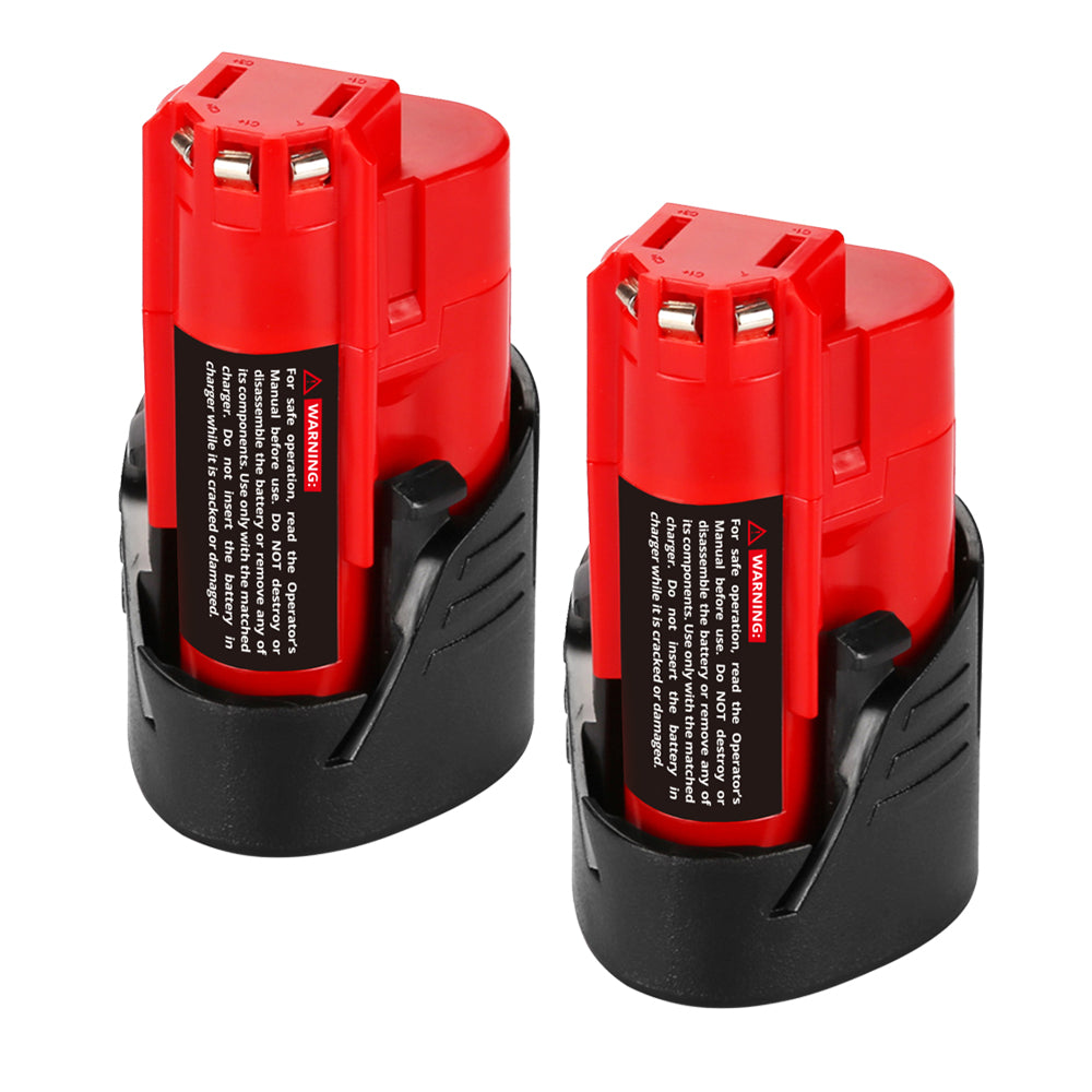 2 Pack For Milwaukee M12 12V 3.5Ah Battery Replacement + M12 Charger Replacement | 12V Rapid Charger
