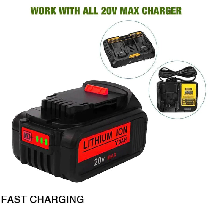 3 Pack For DeWalt 7.0Ah Battery | 20V Max Li-ion Battery DCB200 DCB206  DCB201 DCB203 DCB180