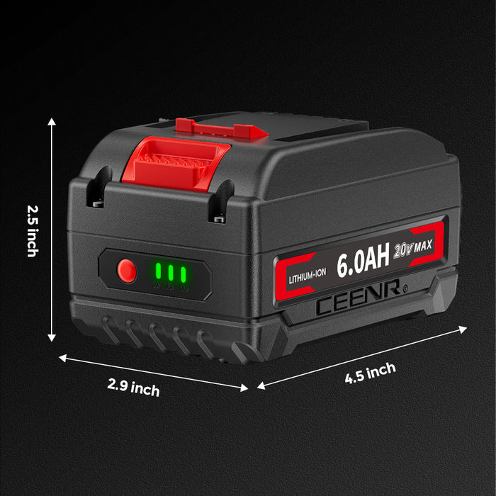 Ceenr 6.0Ah Battery For Worx 18V(20V Max) | Model WA3520, with LG Battery Cell (INR18650HG2)