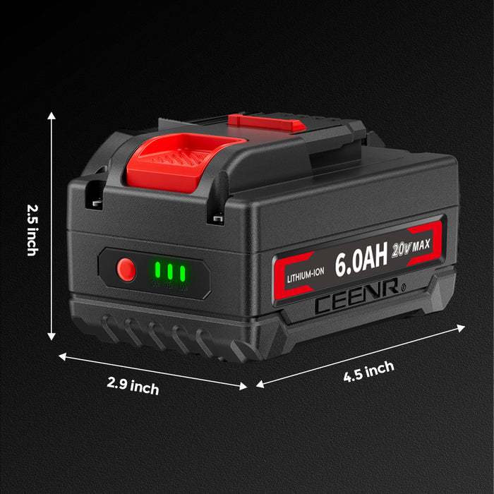 Ceenr 6.0Ah Battery For Worx 18V(20V Max) | Model WA3408, with LG Battery Cell (INR18650HG2)