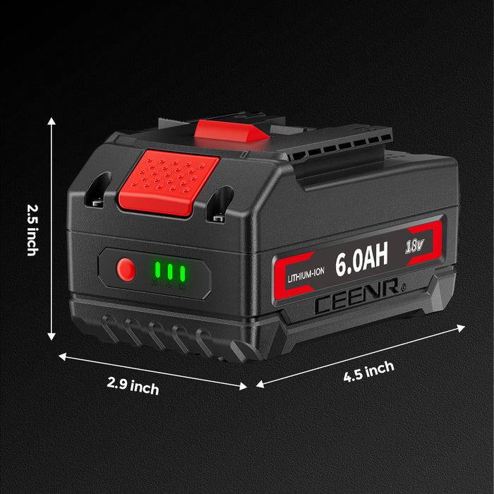 Ceenr 6.0Ah Battery For Bosch 18V | Replacement Model BAT610G, with LG Battery Cell (INR18650HG2)