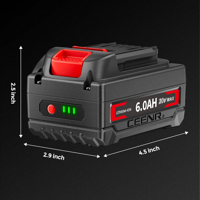 Ceenr 6.0Ah Battery For Worx 20V Max 4 Pack | Model WA3551, with LG Battery Cell (INR18650HG2)