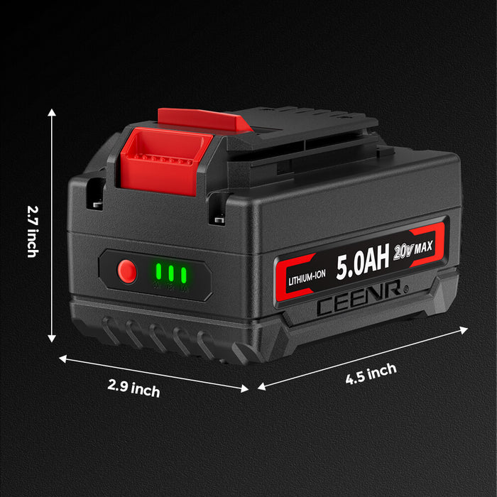 Ceenr 5.0Ah Battery For Porter Cable 20V Max 2 Pack | Replacement Model PCC685