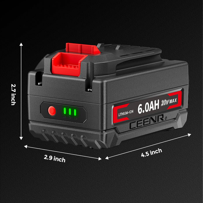 Ceenr 6.0Ah Battery For Craftsman 20V 4 Pack | Replacement Model V20, with LG Battery Cell (INR18650HG2)