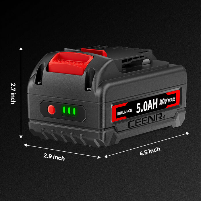 Ceenr 5.0Ah Battery For DeWalt 18V(20V Max) 2 Pack | Replacement Model DCB200