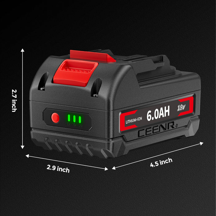 Ceenr 6.0Ah Battery For Makita 18V 2 Pack | Replacement Model BL1860B, with LG Battery Cell (INR18650HG2)