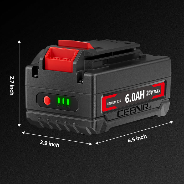 Ceenr 6.0Ah Battery For Porter Cable 18V(20V Max) 4 Pack | Replacement Model PCC685, with LG Battery Cell (INR18650HG2)