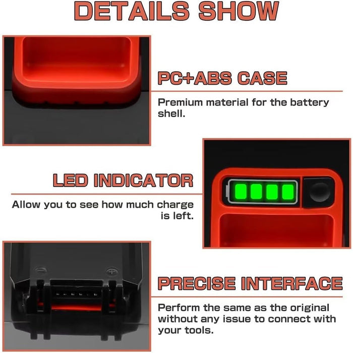 For Black and Decker 40V 4.0Ah Battery Replacement | LBXR36  LBX2040 LBX36 LBXR2036 4.0Ah Li-ion Battery