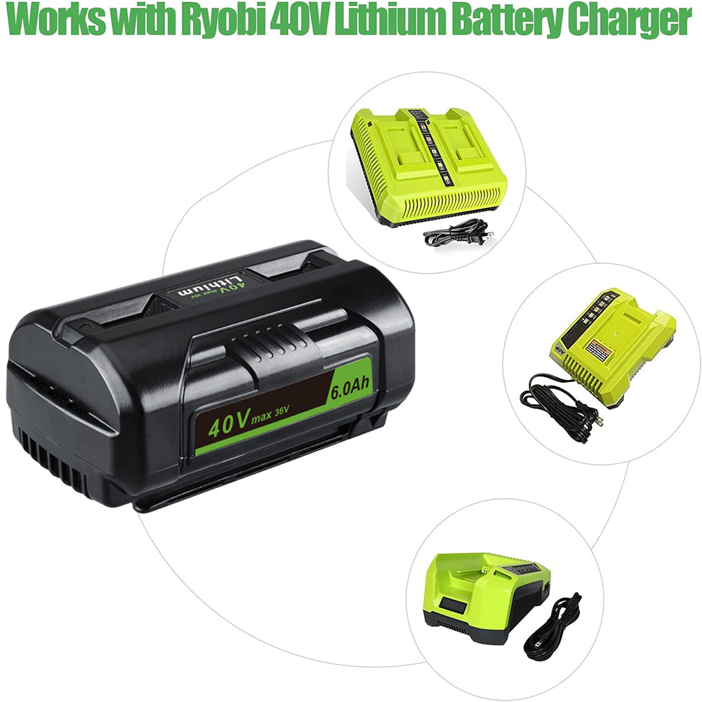 For Ryobi 40V battery 6.0Ah replacement | OP4026 Lithium-ion battery with led indicator 3 PACK