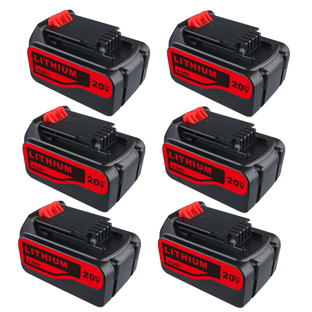 For Black and Decker 20V LB20 LBX20 LBXR20 Battery Replacement | 4.0Ah Lithium-Ion Battery 6 Pack | clearance | clearance