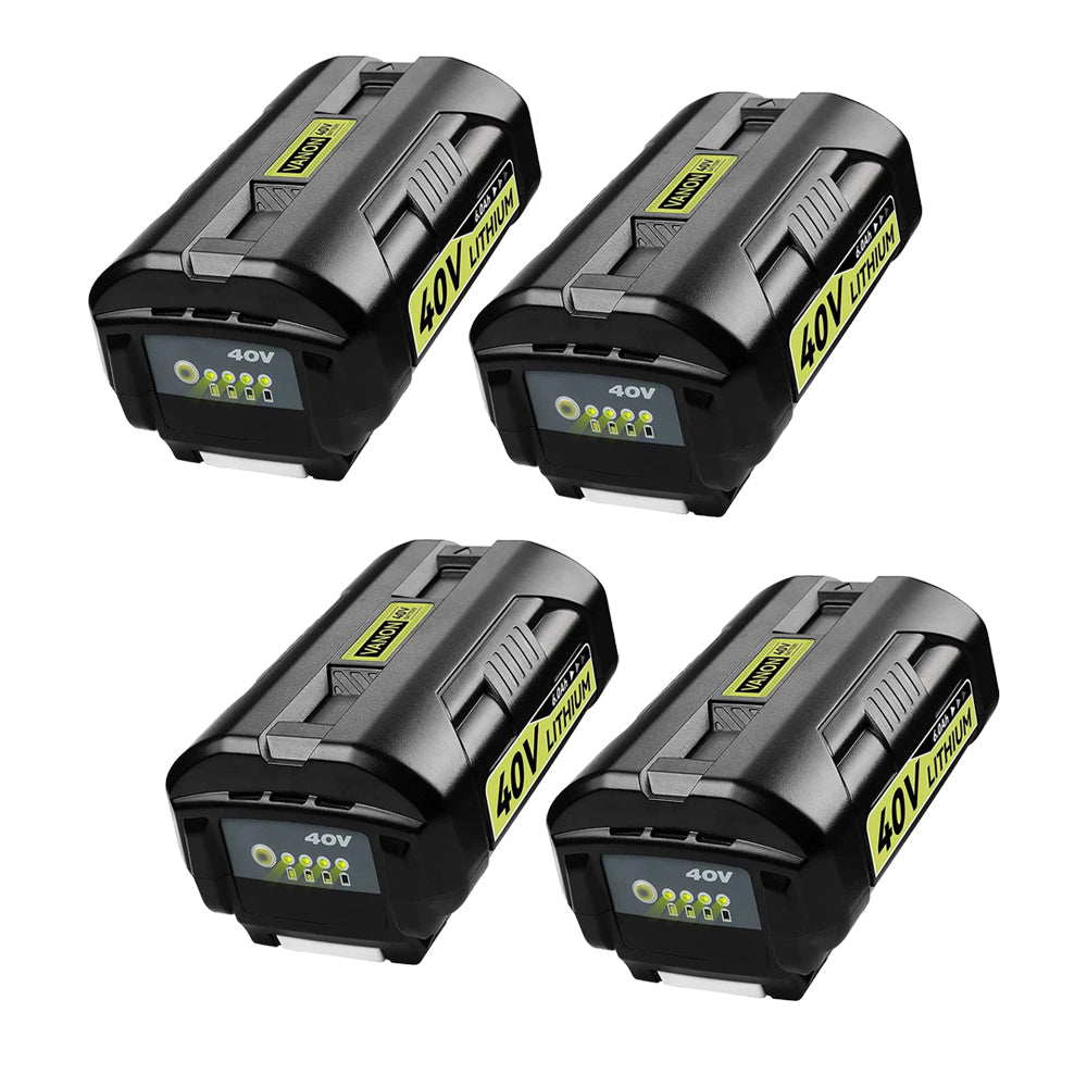 For Ryobi 40V Battery 8.0Ah replacement | OP4026 LITHIUM-ION Battery With led indicator 4 Pack