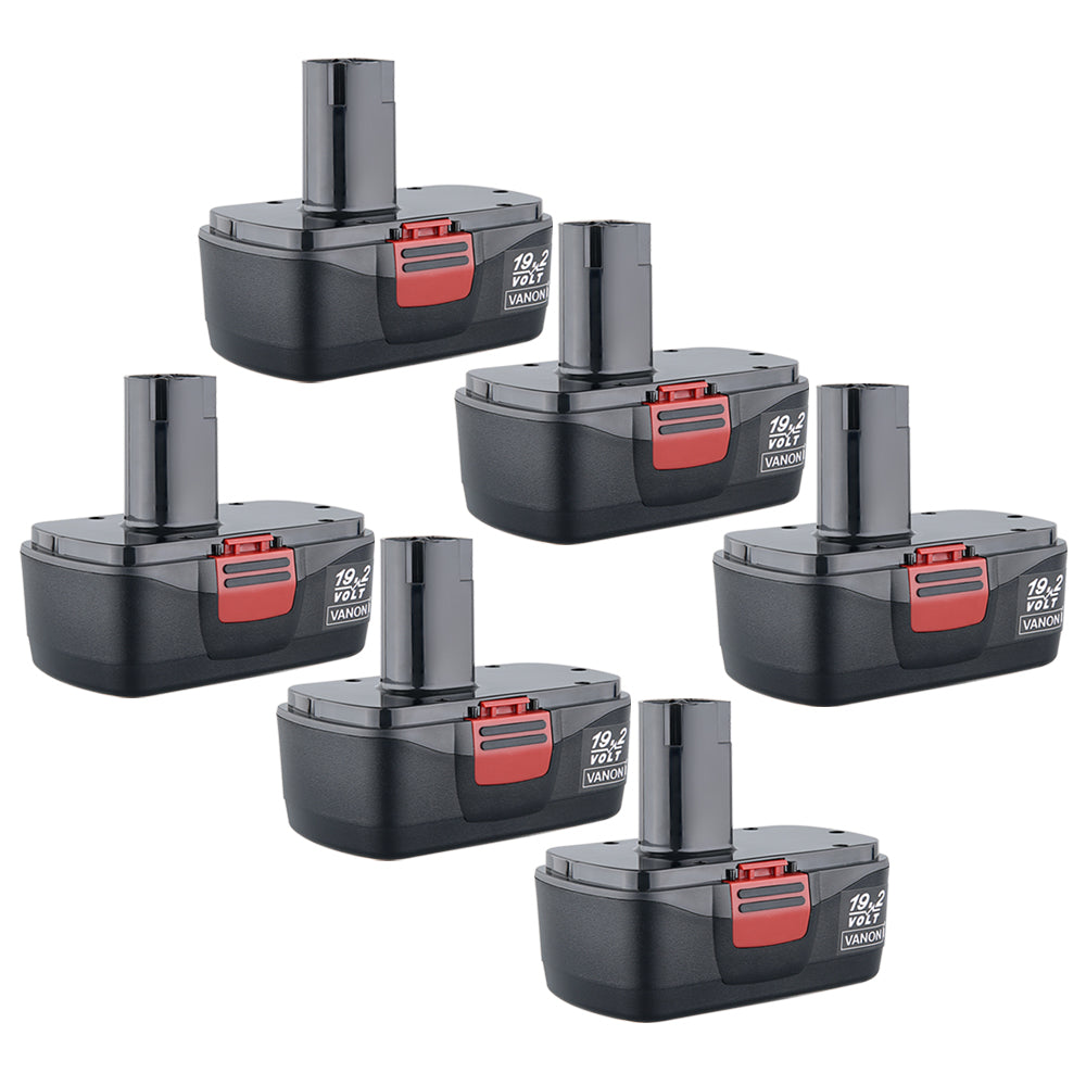 For Craftsman C3 19.2V 4.8Ah Battery Replacement | 130279005 Black Battery 6 Pack