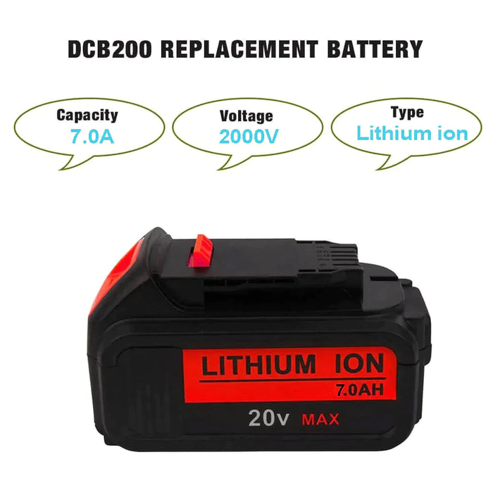 3 Pack For DeWalt 7.0Ah Battery | 20V Max Li-ion Battery DCB200 DCB206  DCB201 DCB203 DCB180