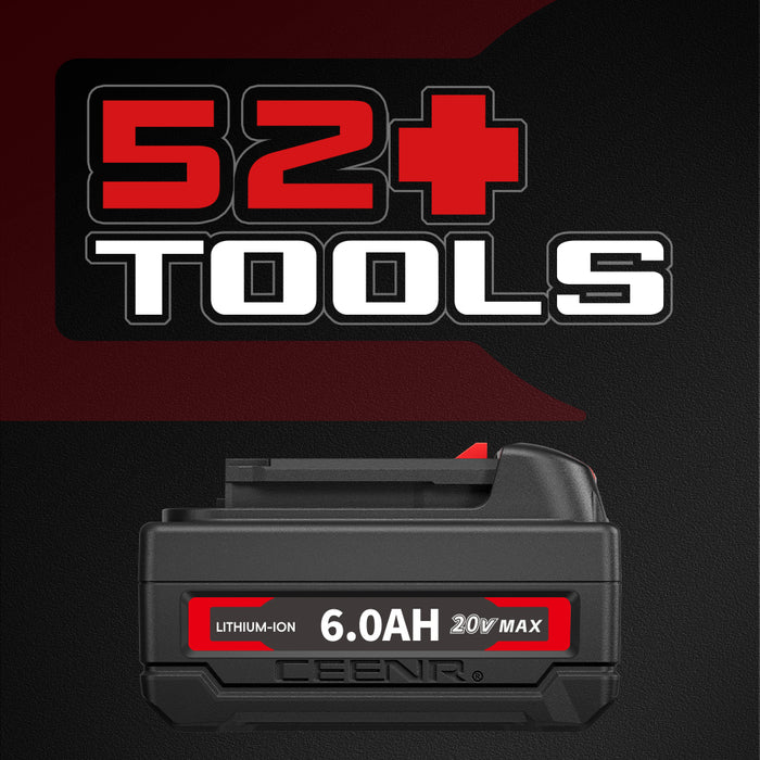 Ceenr 6.0Ah Battery For Worx 18V(20V Max) 2 Pack | Model WA3551, with LG Battery Cell (INR18650HG2)