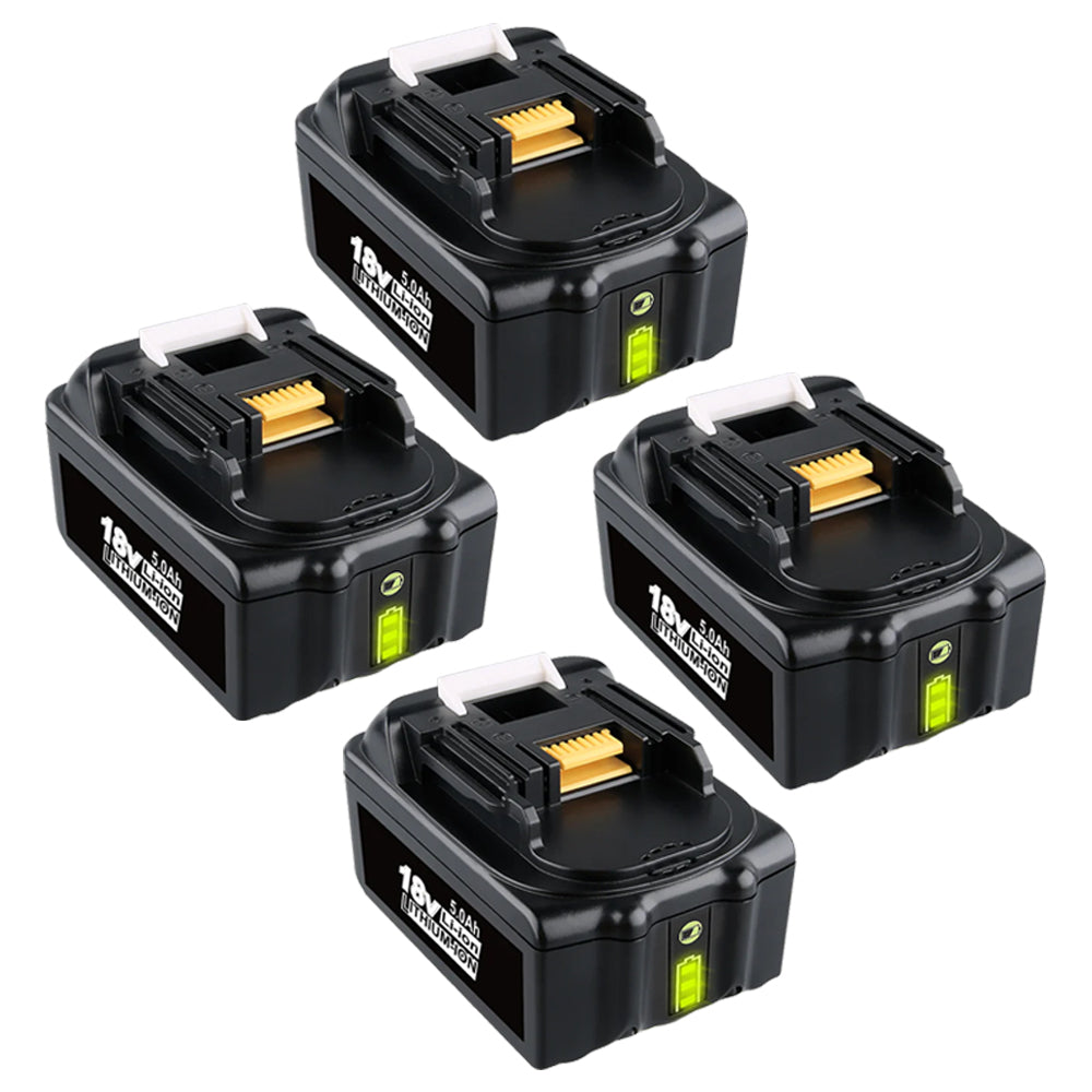 4 Pack For 18V 5Ah Makita BL1850B battery replacement & 4-port 18V Li-ion charger DC18SF For 14.4V-18V battery | clearance