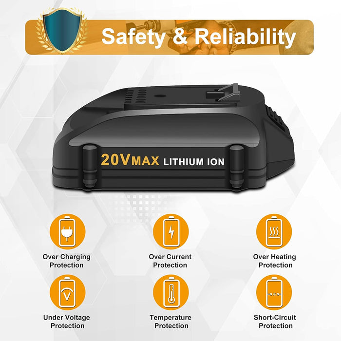 For Worx 20V MAX Battery Replacement | WA3520 3.0Ah Li-ion Battery