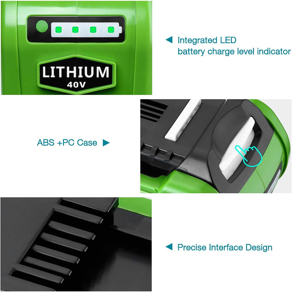 For GreenWorks 40V 8.0Ah Battery Replacement | Lithium Battery 29472 29462 Battery For GreenWorks 40V G-MAX Power Tools 2 PACK